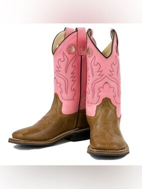 Old West Girls Square Toe Boots size 10 BSI1839-TAN